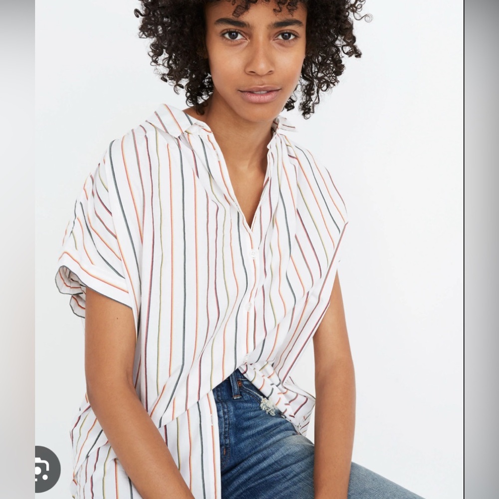 Madewell central shirt in sadie stripe, XS